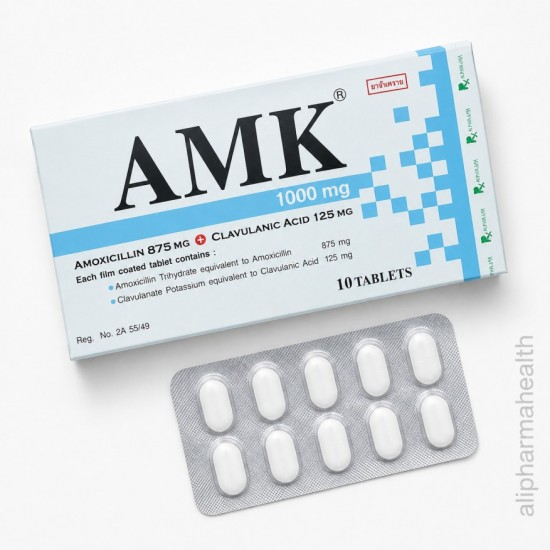 AMK 1000 mg 10 Tablets – Amoxicillin 875 mg + Clavulanic Acid 125 mg