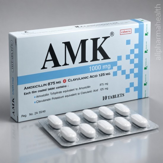 AMK 1000 mg 10 Tablets – Amoxicillin 875 mg + Clavulanic Acid 125 mg
