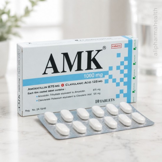 AMK 1000 mg 10 Tablets – Amoxicillin 875 mg + Clavulanic Acid 125 mg