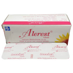Alerest Cetirizine 10 mg Tablets (100 Tablets) – Allergy Relief Antihistamine