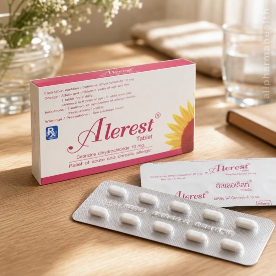 Alerest Cetirizine 10 mg Tablets (100 Tablets) – Allergy Relief Antihistamine