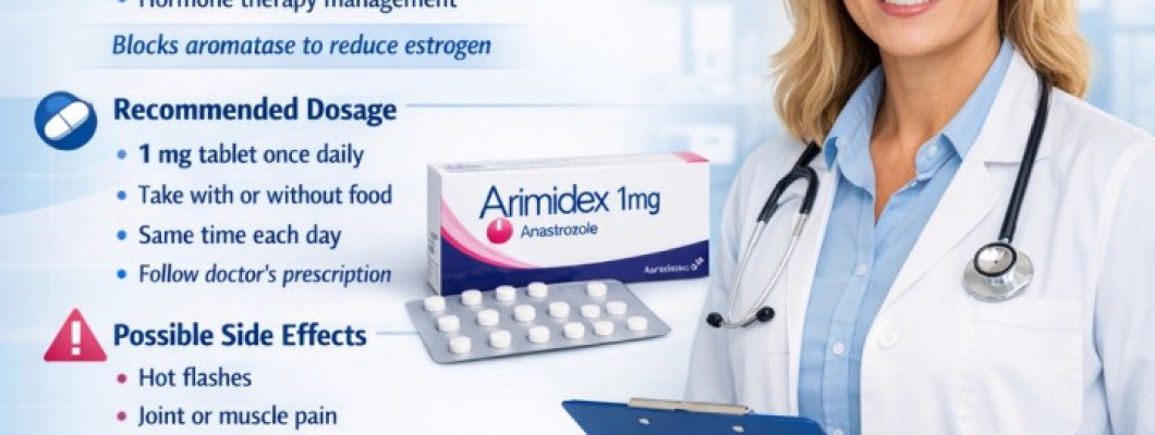 Anastrozole (1mg) Arimidex 1mg X 30 Tablets: Uses, Dosage, Side Effects & Complete Guide