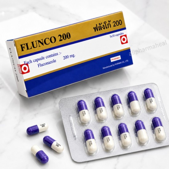 FLUNCO 200 Fluconazole 200mg 50 Capsules | Antifungal Medicine