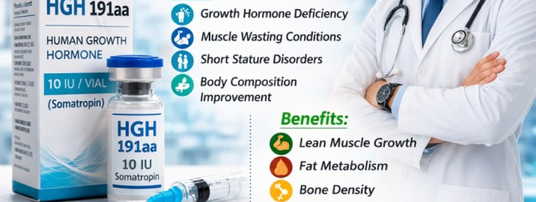 HGH 191aa Human Growth Hormone 10 IU/Vial (10 Ampules) Uses, Benefits, Dosage, Side Effects