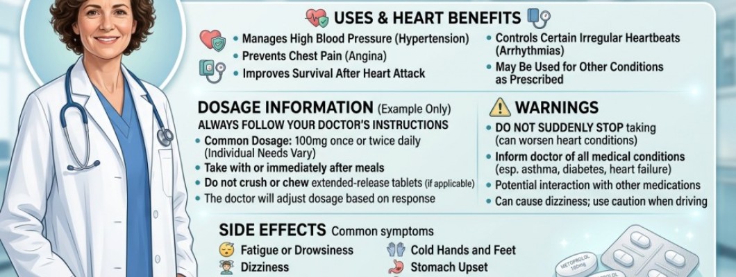Metoprolol (Meloc) Tartrate 100mg: Uses, Dosage, Side Effects, Warnings & Heart Benefits Metoprolol (Meloc) Tartrate 100mg: Uses, Dosage, Side Effects, Warnings & Heart Benefits