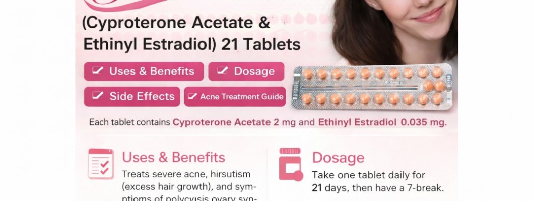 Sucee (Cyproterone Acetate & Ethinyl Estradiol) 21 Tablets – Uses, Benefits, Dosage, Side Effects & Acne Treatment Guide