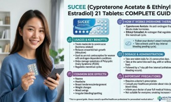 Sucee (Cyproterone Acetate & Ethinyl Estradiol) 21 Tablets – Uses, Benefits, Dosage, Side Effects & Complete Guide
