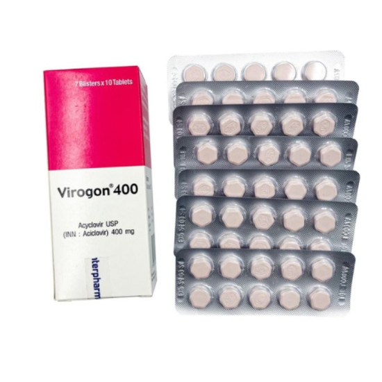 VIROGON Acyclovir 400mg 70 Tablets – Herpes, Shingles & Chickenpox Treatment VIROGON Acyclovir 400mg 70 Tablets – Herpes, Shingles & Chickenpox Treatment