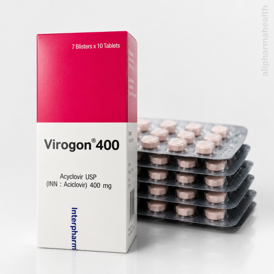 VIROGON Acyclovir 400mg 70 Tablets – Herpes, Shingles & Chickenpox Treatment VIROGON Acyclovir 400mg 70 Tablets – Herpes, Shingles & Chickenpox Treatment