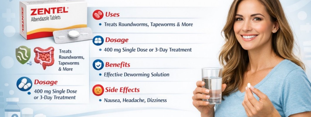 Zentel 400 mg (Albendazole): Uses, Dosage, Side Effects, Benefits & Complete Deworming Guide